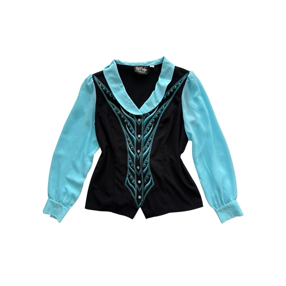 Vintage Bob Mackie Embroidered Shirt Womens XS Western Cowgirl Anna Frozen Retro